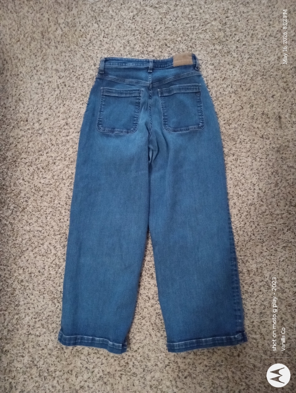 Madewell Emmett Patch Pocket Wide Leg Jean Blue Size 29 Petite - Picture 5 of 10
